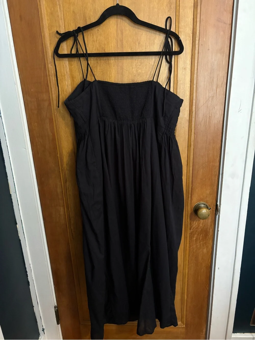 NWT Abercrombie & Fitch Black Maxi Dress with Tie Shoulders